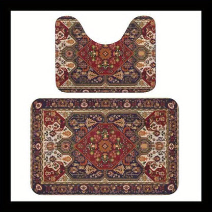 Set de Tapis de Salle de Bain Inspiré de la Perse – Absorbant et Antidérapant