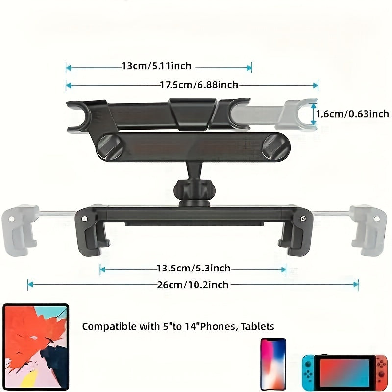 Support Tablette pour Appuie-tête de Voiture – Fixation Réglable pour Tablettes et Smartphones