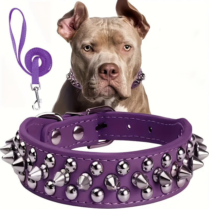 Collier pour chien clouté réglable – Robuste et sécurisée pour grands chiens
