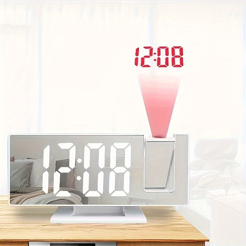 Réveil miroir digital avec projection – Grand écran LED et fonction alarme multifonction
