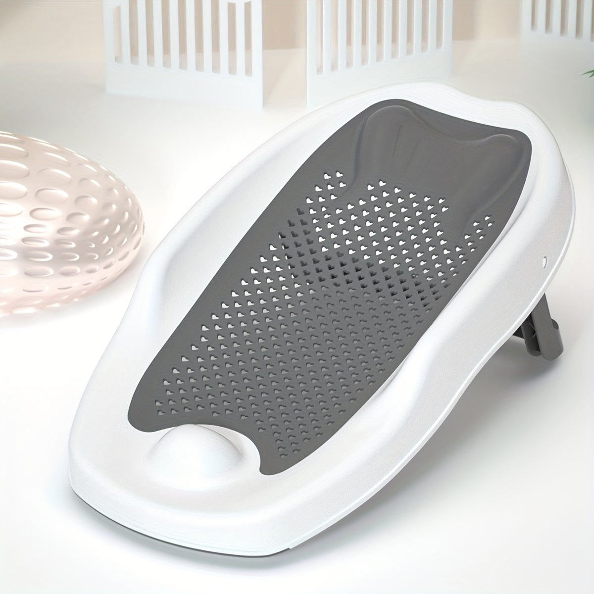 Siège de bain pliable pour enfants - Support de bain antidérapant en forme de poisson pour un bain en toute sécurité