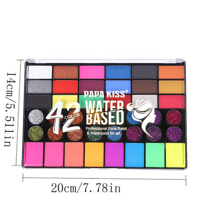 Set de 42 Couleurs de Peinture Visage et Corps à Base d’Eau – Parfait pour l’Art Créatif et la Peinture