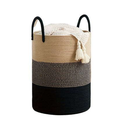 Panier à linge bicolore élégant - Grand volume, pratique et durable