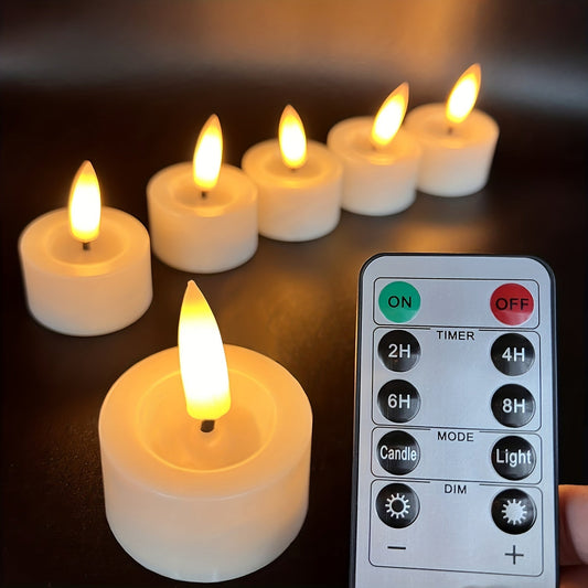 Bougies Chauffe-plat Sans Flamme Magiques - Set avec Télécommande et Minuterie Dimable