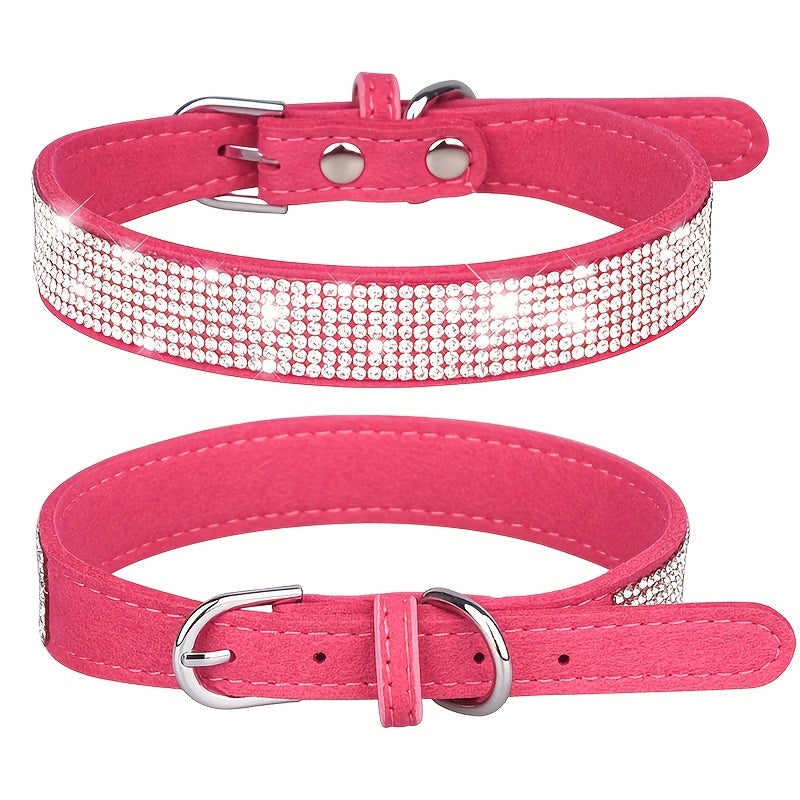 Collier pour chien en cuir réglable avec strass – Solide et durable