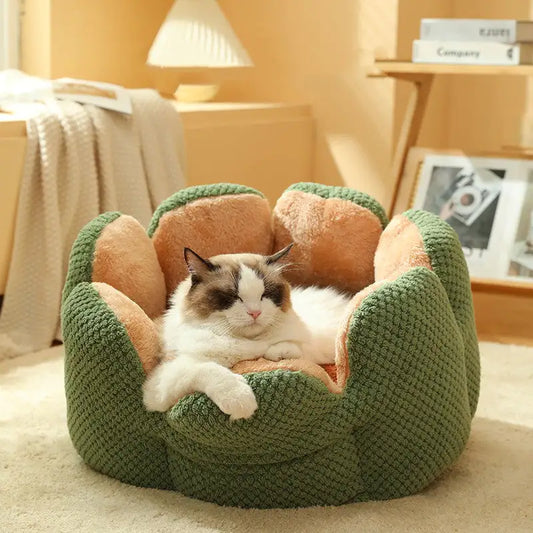 Cocoon Floral - Panier Douillet et Moelleux pour Votre Chat