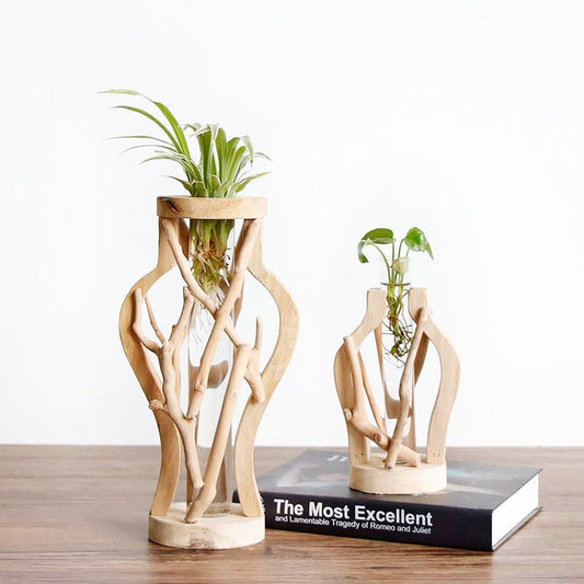 Vase en bois naturel - Une décoration unique pour vos plantes