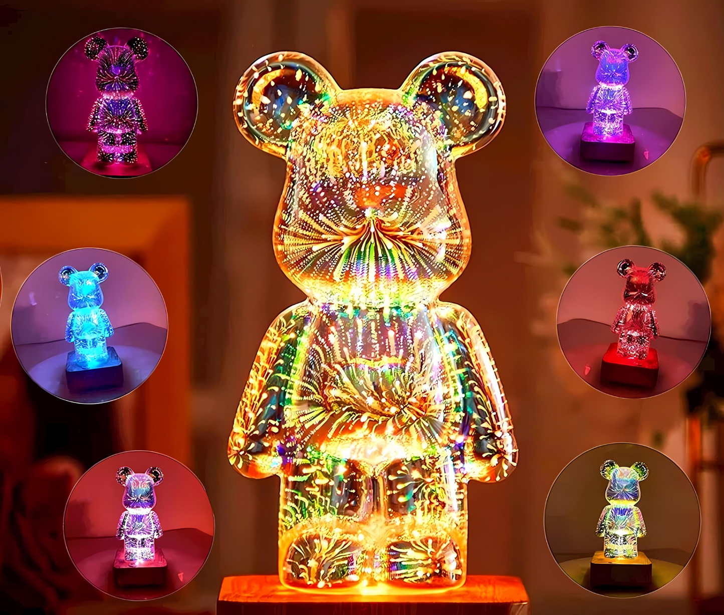 LumiBear - Lampe à Feux d'Artifice 3D