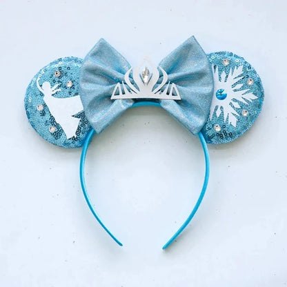 Accessoires cheveux Frozen – Bandeaux oreilles Mickey Mouse Elsa et Anna pour filles