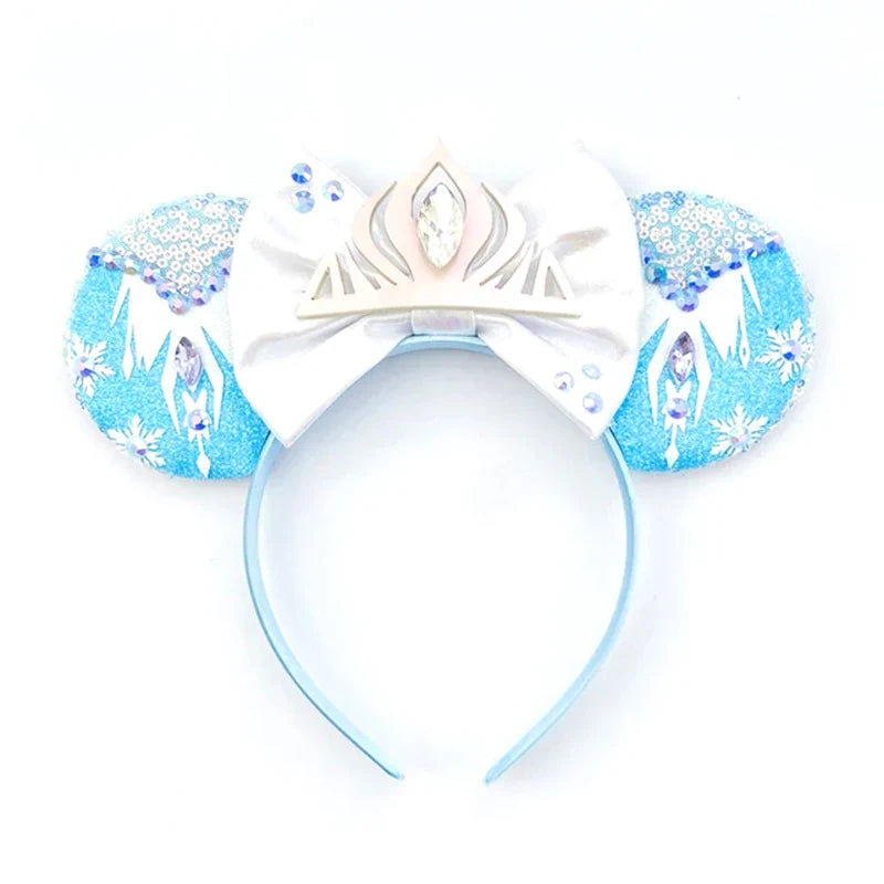 Accessoires cheveux Frozen – Bandeaux oreilles Mickey Mouse Elsa et Anna pour filles