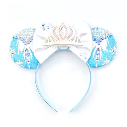 Accessoires cheveux Frozen – Bandeaux oreilles Mickey Mouse Elsa et Anna pour filles