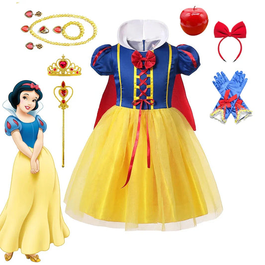 Robe de princesse Blanche-Neige – Avec cape, tiara et accessoires magiques