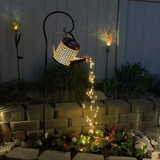 Lanterne de Jardin Arrosoir avec Jet Lumineux – Éclairage Solaire Enchanté pour Extérieur