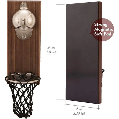 Ouvre-bouteille mural en filet de basketball – Cadeau sportif pour la fête des pères