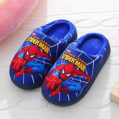 Chaussons Spider-Man pour enfants – Chaussons doux en coton pour intérieur en automne et hiver