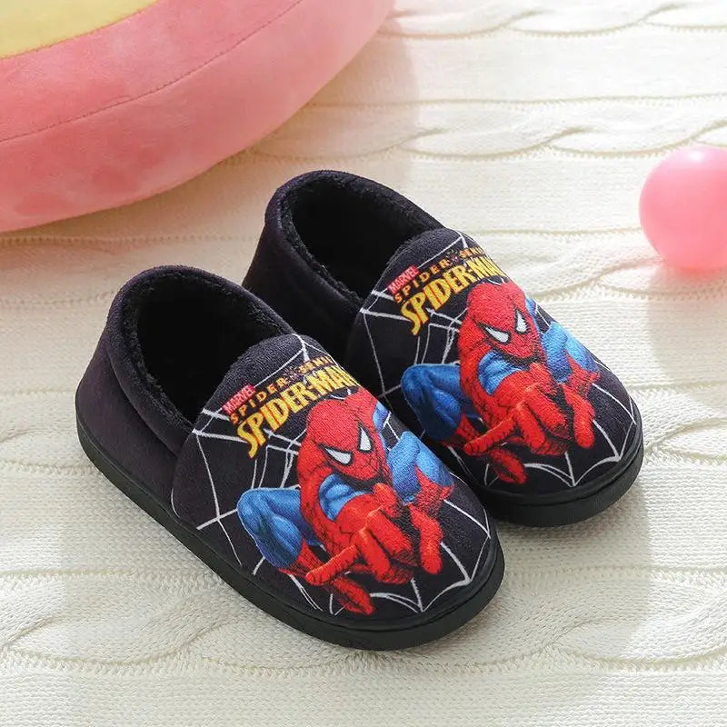 Chaussons Spider-Man pour enfants – Chaussons doux en coton pour intérieur en automne et hiver