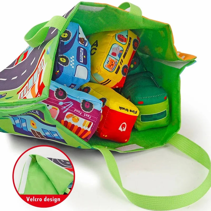 Ami(e)s Doux du Trafic - Ensemble de Jouets avec Tapis de Jeu Pliable