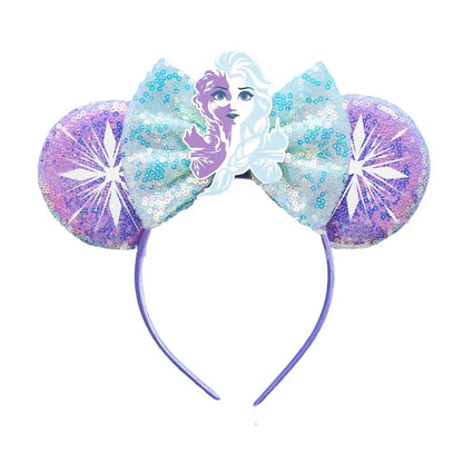 Accessoires cheveux Frozen – Bandeaux oreilles Mickey Mouse Elsa et Anna pour filles