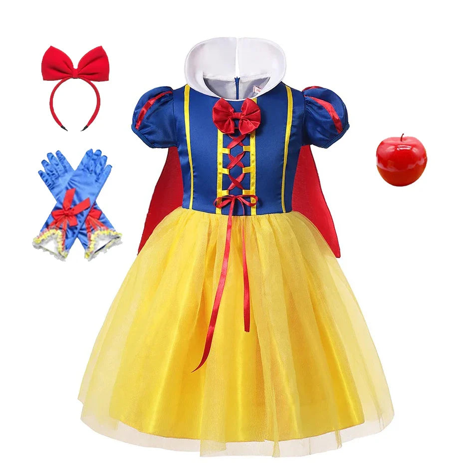 Robe de princesse Blanche-Neige – Avec cape, tiara et accessoires magiques
