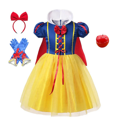 Robe de princesse Blanche-Neige – Avec cape, tiara et accessoires magiques
