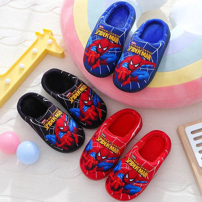 Chaussons Spider-Man pour enfants – Chaussons doux en coton pour intérieur en automne et hiver