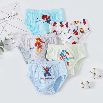 Set de 5 sous-vêtements pour garçons – Coton doux et respirant avec motifs super-héros