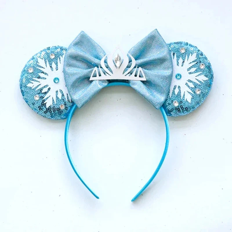Accessoires cheveux Frozen – Bandeaux oreilles Mickey Mouse Elsa et Anna pour filles
