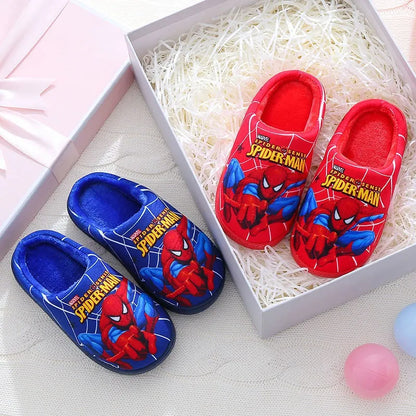 Chaussons Spider-Man pour enfants – Chaussons doux en coton pour intérieur en automne et hiver