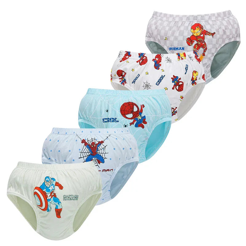 Set de 5 sous-vêtements pour garçons – Coton doux et respirant avec motifs super-héros