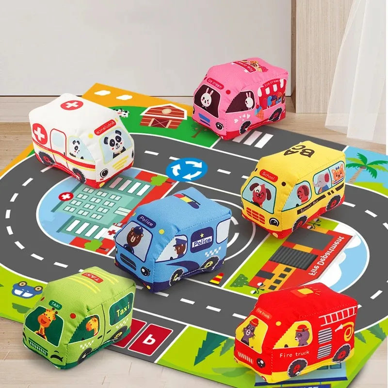 Ami(e)s Doux du Trafic - Ensemble de Jouets avec Tapis de Jeu Pliable