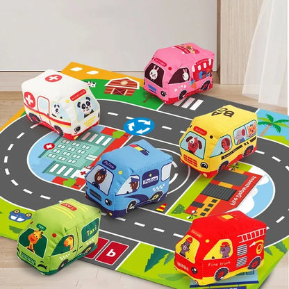 Ami(e)s Doux du Trafic - Ensemble de Jouets avec Tapis de Jeu Pliable