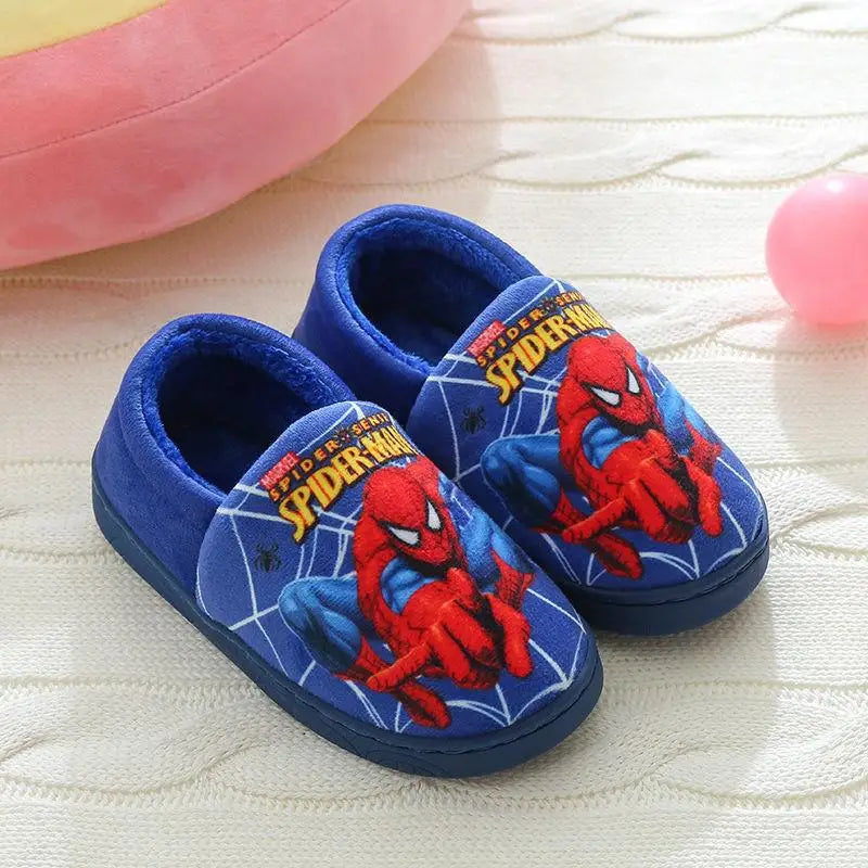 Chaussons Spider-Man pour enfants – Chaussons doux en coton pour intérieur en automne et hiver