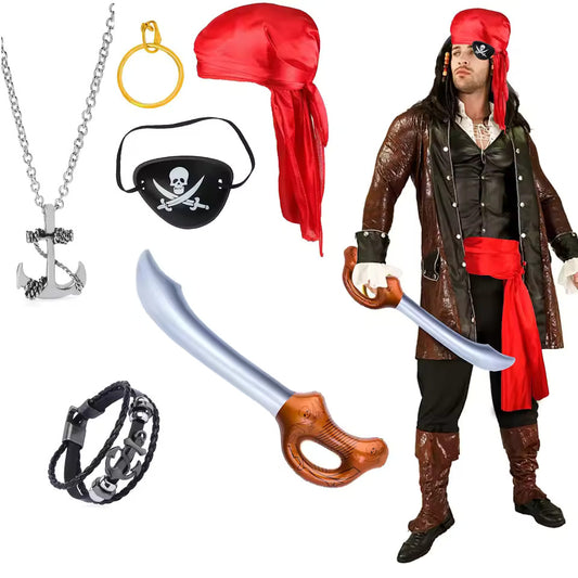 Set Complet d’Accessoires de Pirate – Avec Perroquet, Cache-œil et Épée pour Costumes