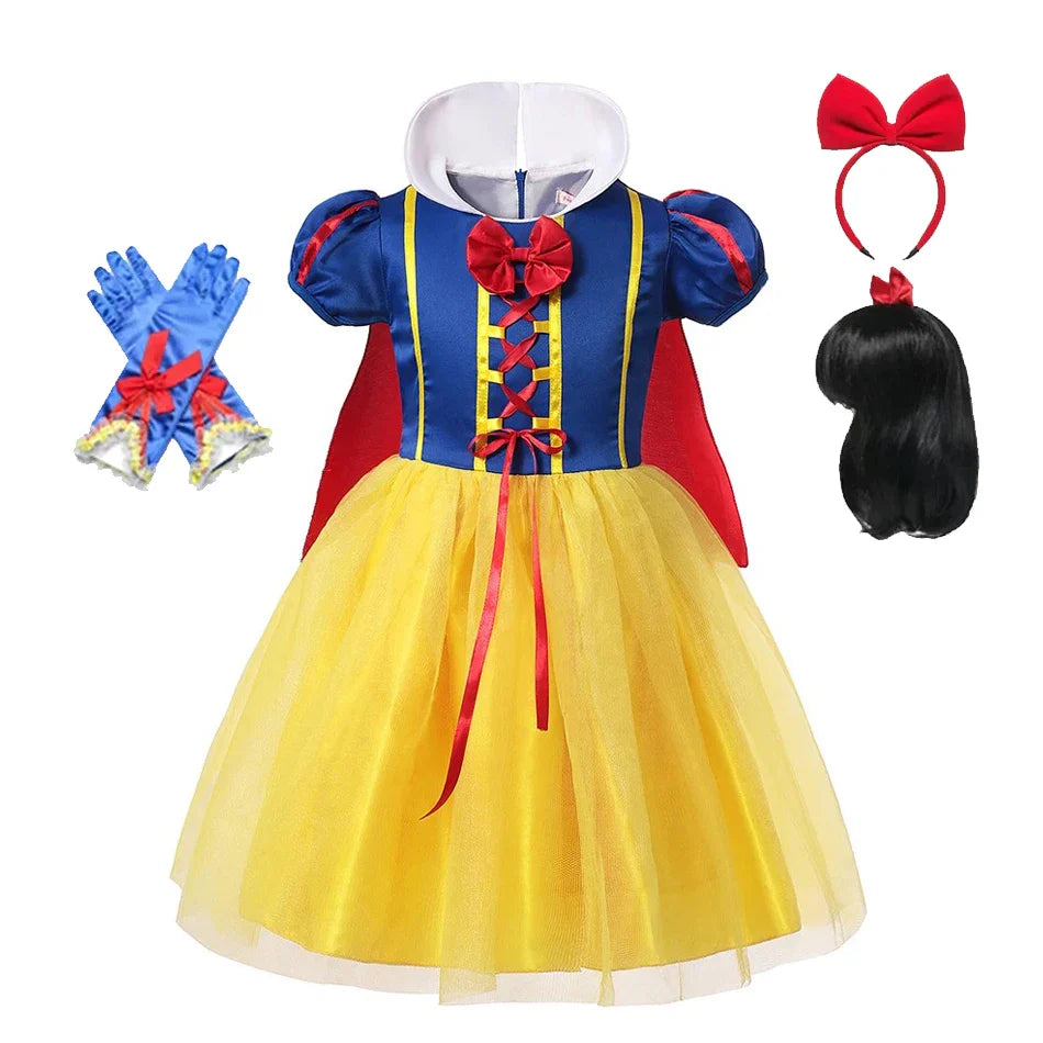 Robe de princesse Blanche-Neige – Avec cape, tiara et accessoires magiques