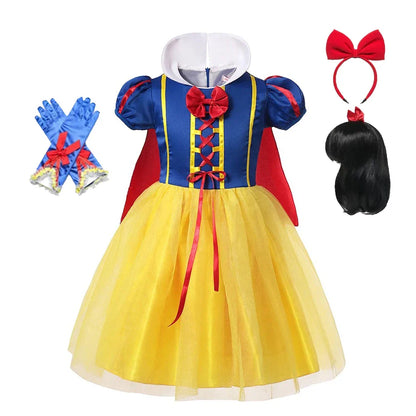 Robe de princesse Blanche-Neige – Avec cape, tiara et accessoires magiques