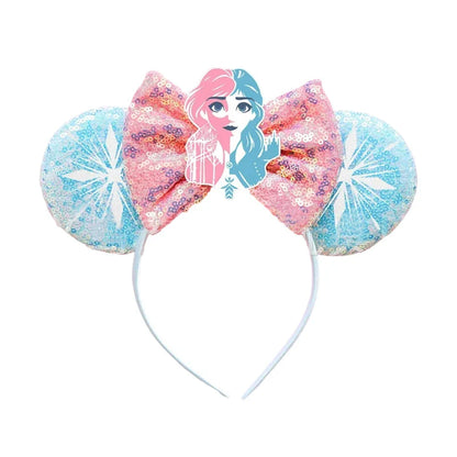Accessoires cheveux Frozen – Bandeaux oreilles Mickey Mouse Elsa et Anna pour filles