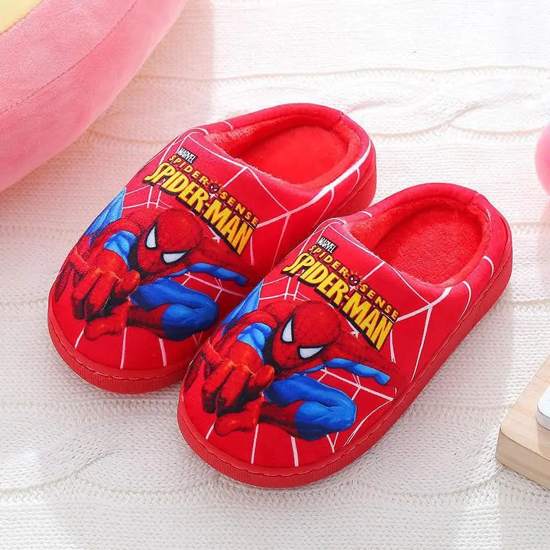 Chaussons Spider-Man pour enfants – Chaussons doux en coton pour intérieur en automne et hiver