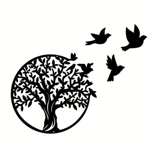 Décoration Murale Nature Éveillée – Symphonie d’Arbre et d’Oiseaux