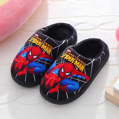 Chaussons Spider-Man pour enfants – Chaussons doux en coton pour intérieur en automne et hiver
