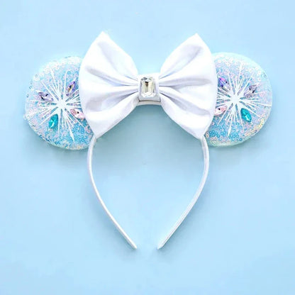 Accessoires cheveux Frozen – Bandeaux oreilles Mickey Mouse Elsa et Anna pour filles