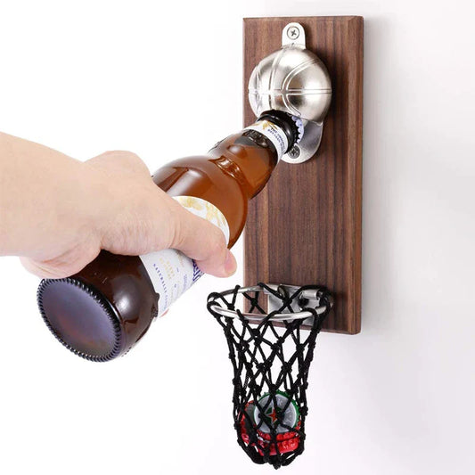Ouvre-bouteille mural en filet de basketball – Cadeau sportif pour la fête des pères