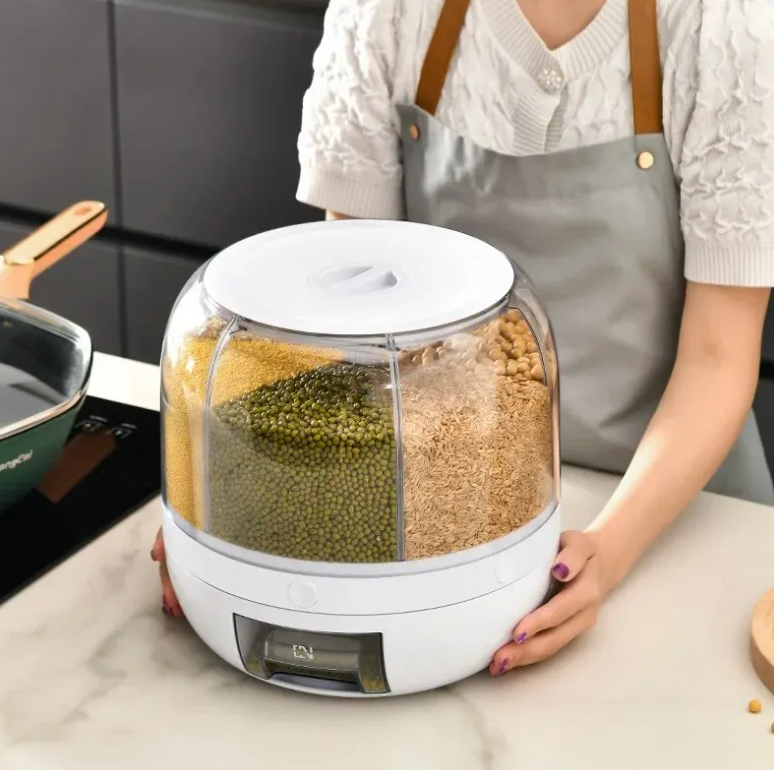 Distributeur de céréales rotatif à 360° pour une cuisine bien organisée