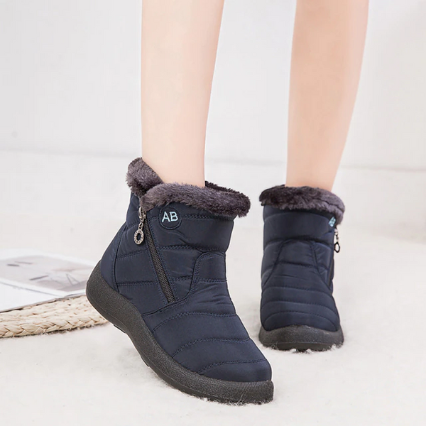Bottes d'hiver chaudes pour femmes avec fermeture éclair