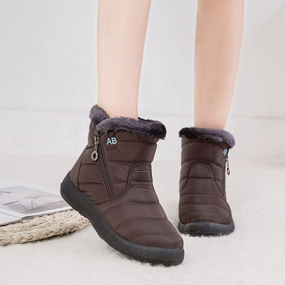 Bottes d'hiver chaudes pour femmes avec fermeture éclair