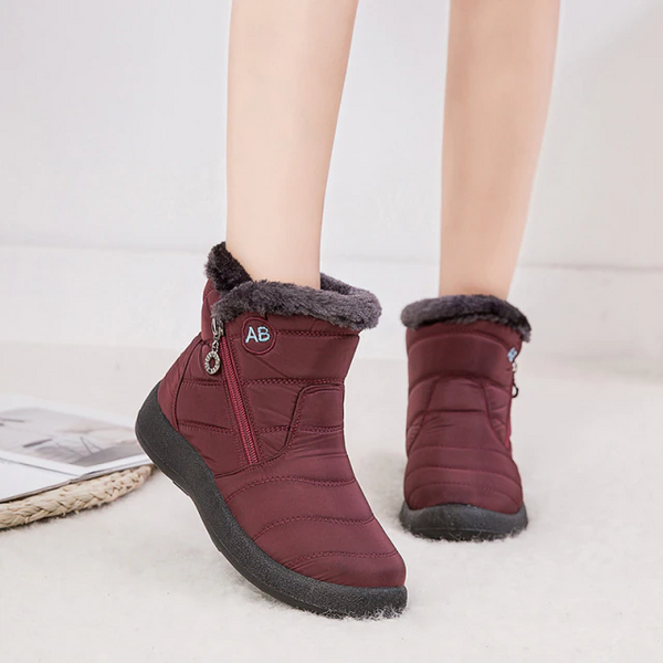 Bottes d'hiver chaudes pour femmes avec fermeture éclair