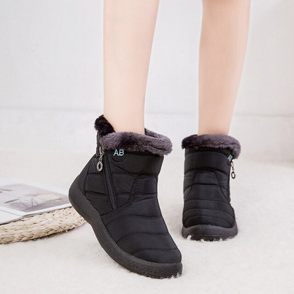 Bottes d'hiver chaudes pour femmes avec fermeture éclair