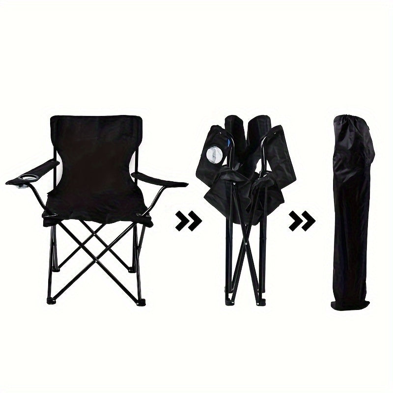 Chaise de camping pliante avec poche latérale - Cadre en acier durable pour activités en plein air