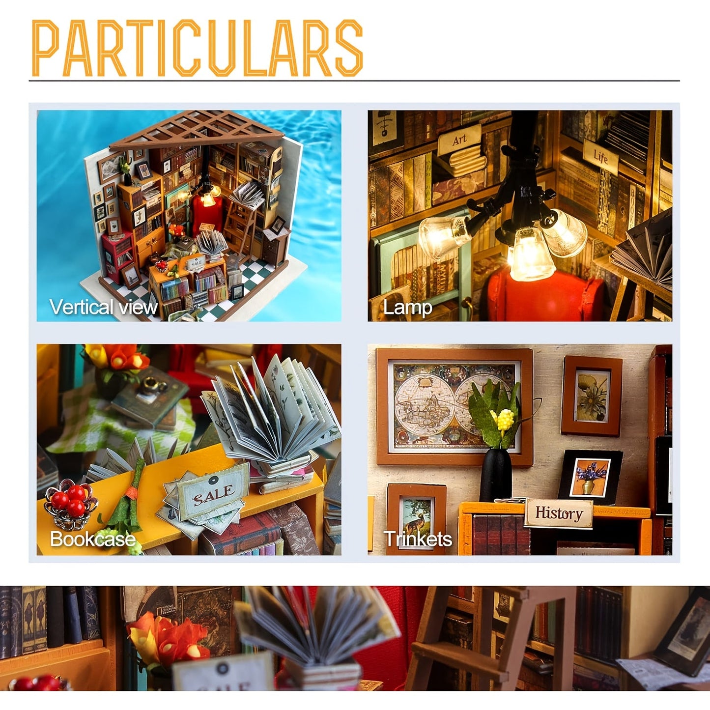 Kit maison miniature DIY – Le bureau de Sam avec étagères et meubles détaillés