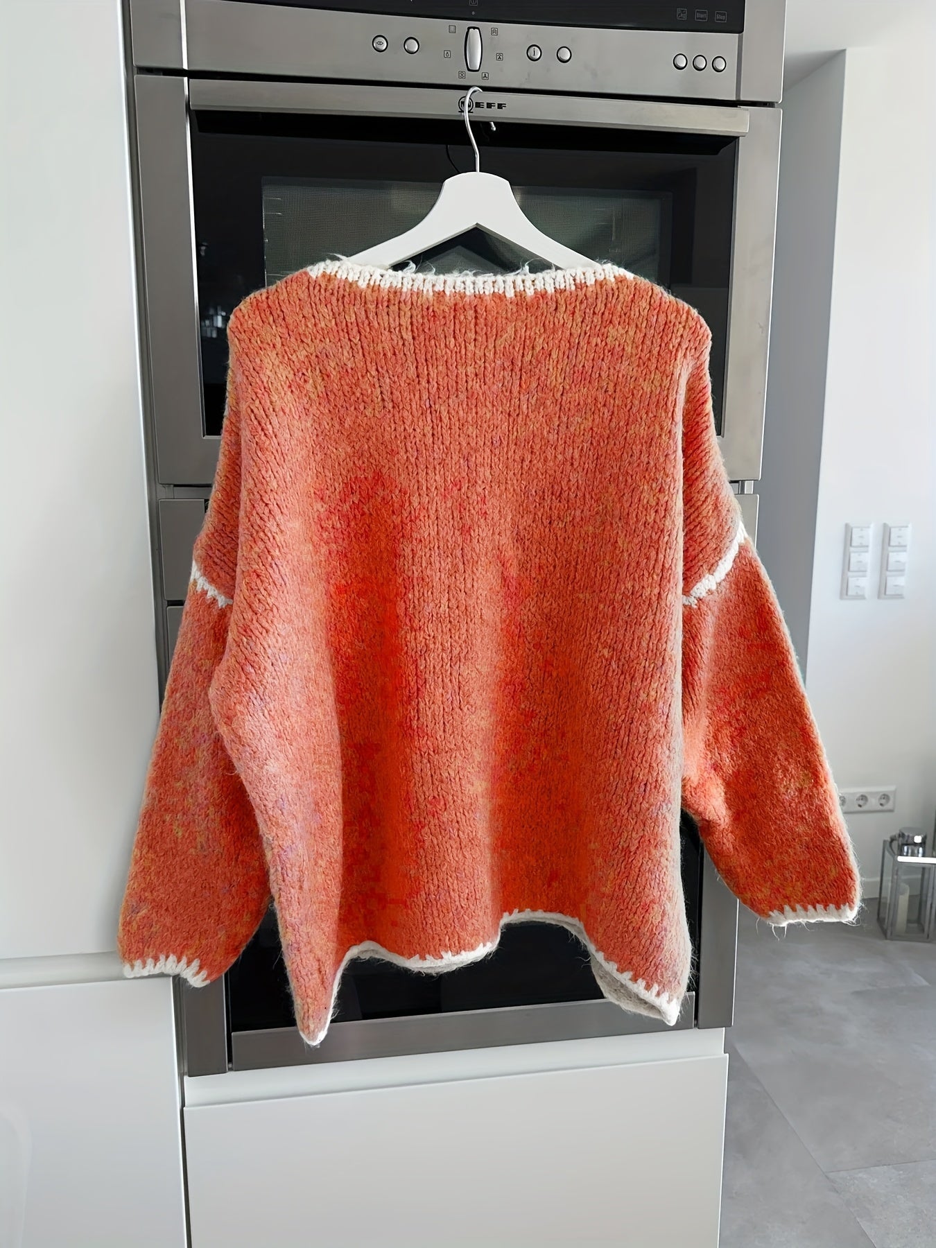 Pull à épaules dénudées à blocs de couleur - Décontracté et confortable pour l’automne et l’hiver
