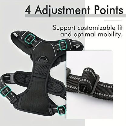 Harnais réfléchissant pour chien avec ensemble laisse – Réglable et sécuritaire pour promenades et entraînement